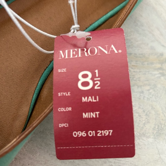 NWT MERONA Women's Mali Green Loafers Flats Shoes Brown Tassels Mint NEW SZ 8.5 - Picture 6 of 7